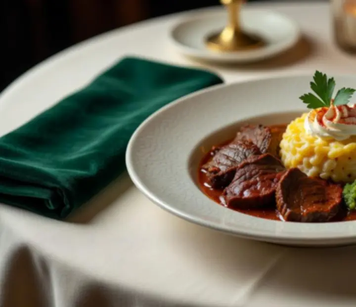 Közelről fotózott magyar gourmet fogás a Magyarvalaszto nyitott konyhájából